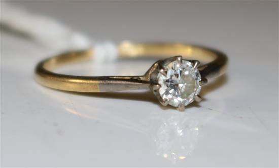 18ct gold solitaire diamond ring